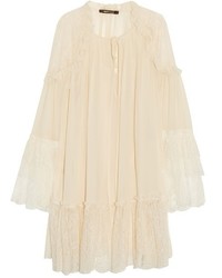 Roberto Cavalli Chantilly Lace And Silk Georgette Dress