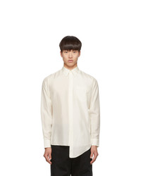 Beige Silk Long Sleeve Shirt