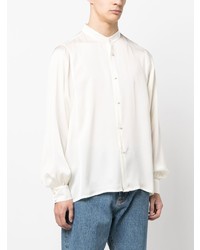 Saint Laurent Band Collar Silk Shirt