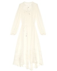 Zimmermann Belle Swiss Dot And Lace Silk Midi Dress