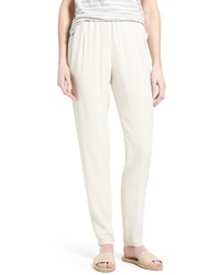 Eileen Fisher Silk Pleat Front Slouchy Pants