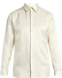Burberry Contrast Trim Silk Shirt