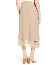 Eileen Fisher Long Layered Silk Skirt