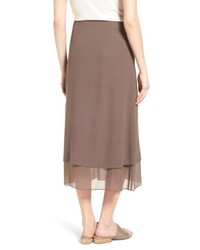 Eileen Fisher Long Layered Silk Skirt