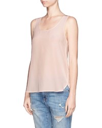 Nobrand Silk Crepe Front Jersey Sleeveless Top