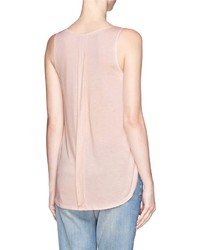 Nobrand Silk Crepe Front Jersey Sleeveless Top