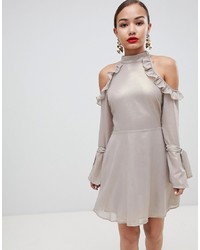 Glamorous Cold Shoulder Frill Detail Dress
