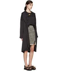 Lanvin Black Ecru Tweed Skirt