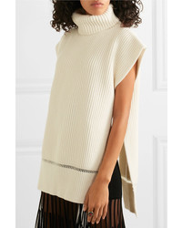 Alexander McQueen Med Ribbed Wool And Cashmere Blend Turtleneck Sweater