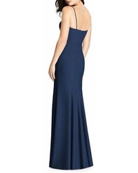 Dessy Collection Crisscross Seam Crepe Gown