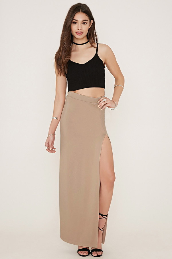 maxi skirt with slits for cheap