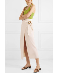 Nanushka Sasha Cotton Blend Terry Midi Wrap Skirt