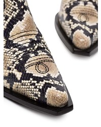 Rejina Pyo Dolores Snake Print Leather Ankle Boots