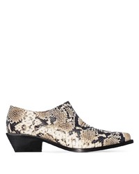 Rejina Pyo Dolores Snake Print Leather Ankle Boots