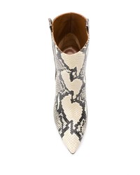 Paris Texas Snakeskin Print Ankle Boots
