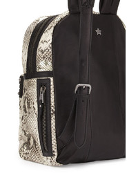 Ash Danica Python Embossed Leather Backpack Naturalblack