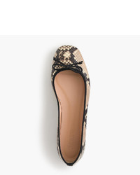J.Crew Lily Ballet Flats In Snakeskin Printed Leather