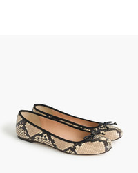 J.Crew Lily Ballet Flats In Snakeskin Printed Leather