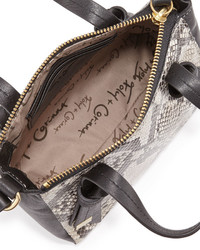 Foley + Corinna Bandeau Medium Snake Embossed Leather Satchel Bag Diamond Snakecombo