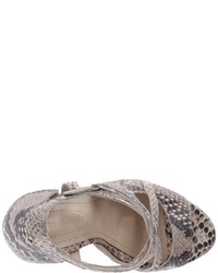 The Kooples High Sandals In Natural Embossed Python