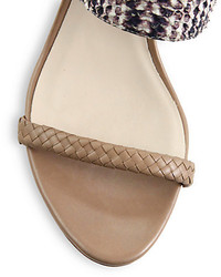 Cole Haan Lise Braided Strap Snake Embossed Leather Sandals