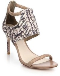 Cole Haan Lise Braided Strap Snake Embossed Leather Sandals