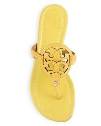 Tory Burch Miller Snake Embossed Leather Thong Sandals