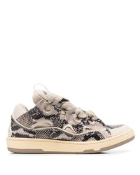 Lanvin Python Print Curb Low Top Trainers