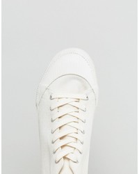 Asos Mid Top Sneakers In Off White Cord