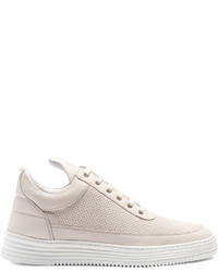 Filling Pieces Perforated Nubuck Low Top Trainers