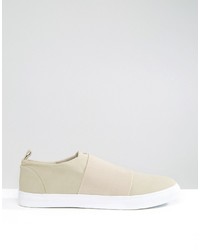 Asos Sneakers In Stone With Elastic Strap
