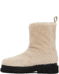Recto Off White Alex Faux Shearling Boots