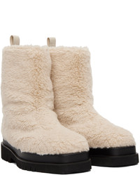 Recto Off White Alex Faux Shearling Boots