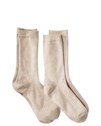 Merona 2 Pack Rayon Crew Socks Beige Mist One Size Fits Most