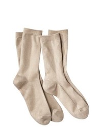 Merona 2 Pack Rayon Crew Socks Beige Nude One Size Fits Most