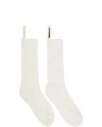 Jil Sander Three Pack Off White Classic Socks
