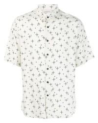 Beige Star Print Short Sleeve Shirt