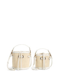Mali + Lili Gina Set Of 2 Twinning Straw Bucket Bags