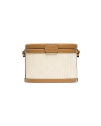 Hunting Season Beige And Brown Trunk Woven Straw And Leather Bag