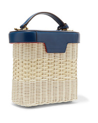 MARK CROSS Benchley Leather And Rattan Shoulder Bag