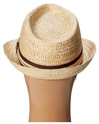 Tommy Bahama Buri Straw Fedora With Contrast Trim Traditional Hats