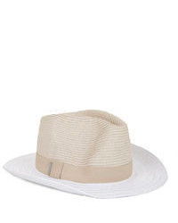 BCBGMAXAZRIA Color Blocked Panama Hat