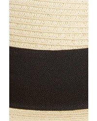 Contrast Band Straw Boater Hat