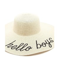 Forever 21 Hello Boys Graphic Straw Hat