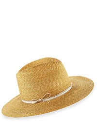 Lola Hats Wrapped Up Straw Fedora Hat Beige