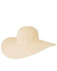 Luxury Lane Classic Beige Plain Straw Floppy Sun Hat