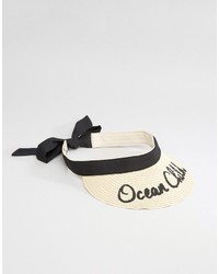 Asos Ocean Child Slogan Straw Visor Hat