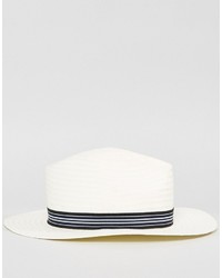 Asos Straw Panama Hat With Contrast Band