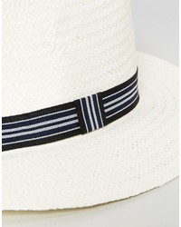 Asos Straw Panama Hat With Contrast Band
