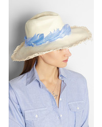 Sensi Studio Feather Trimmed Toquilla Straw Panama Hat